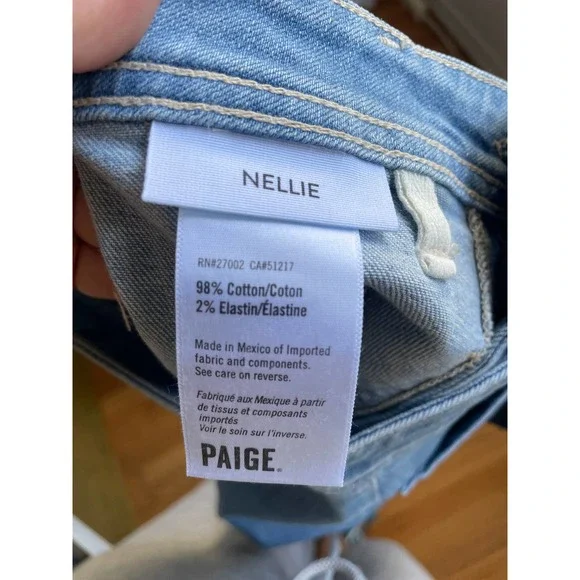 PAIGE Light Wash Straight Leg Cropped Jeans - Picture 10 of 10